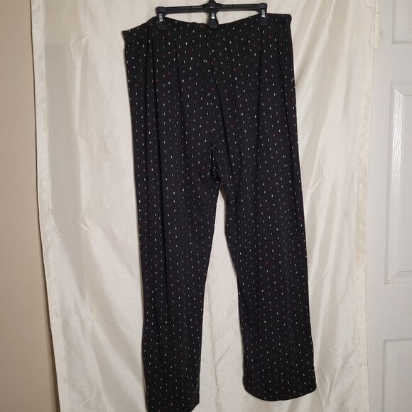 Women's 3XL Black Pajama Pants with Diamond Pattern - Picture 9 of 15